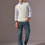 Haze White V-Neck Sleeveless Sweater