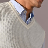 V-neck Sleeveless Sweater - Haze