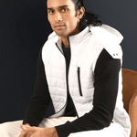 Iceberg White Detachable Hood Puffer Jacket