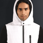 Iceberg White Detachable Hood Puffer Jacket