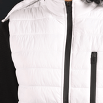 Iceberg White Detachable Hood Puffer Jacket