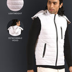 Iceberg White Detachable Hood Puffer Jacket