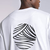 moon print cotton White tshirt