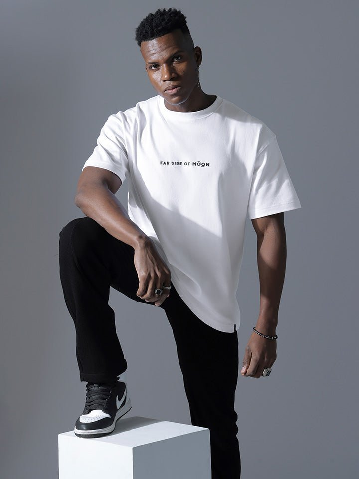 Moonstone White Moon Print Oversized Tee