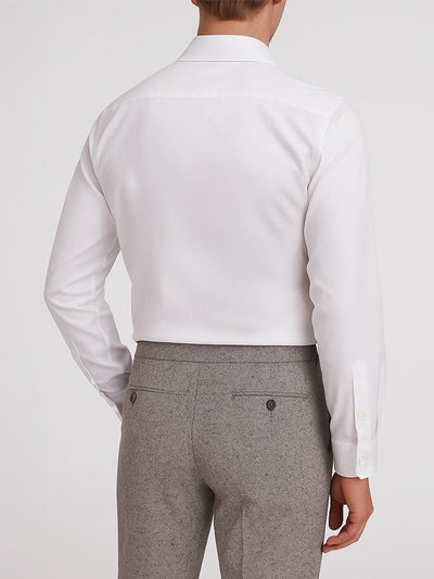 Reed White Giza Cotton Taped Shirt