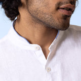 100% Linen Shirt with Mandarin Collar - Relajarse