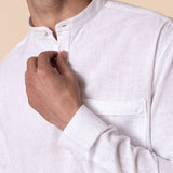 Mandarin Collar Cotton Shirt - Root In