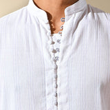 Mandarin Collar Dobby Kurta - Sattva