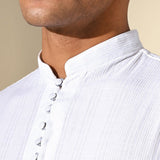 Mandarin Collar Dobby Kurta - Sattva