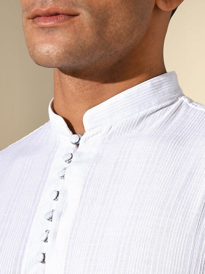 Sattva White Mandarin Collar Kurta