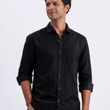 Shadow 100% European Linen Black Shirt