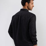 Shadow 100% European Linen Black Shirt