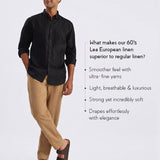Shadow 100% European Linen Black Shirt