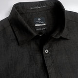 Shadow 100% European Linen Black Shirt