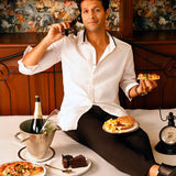 Smart Cotton Satin Stretch White Party Shirt - Soirée