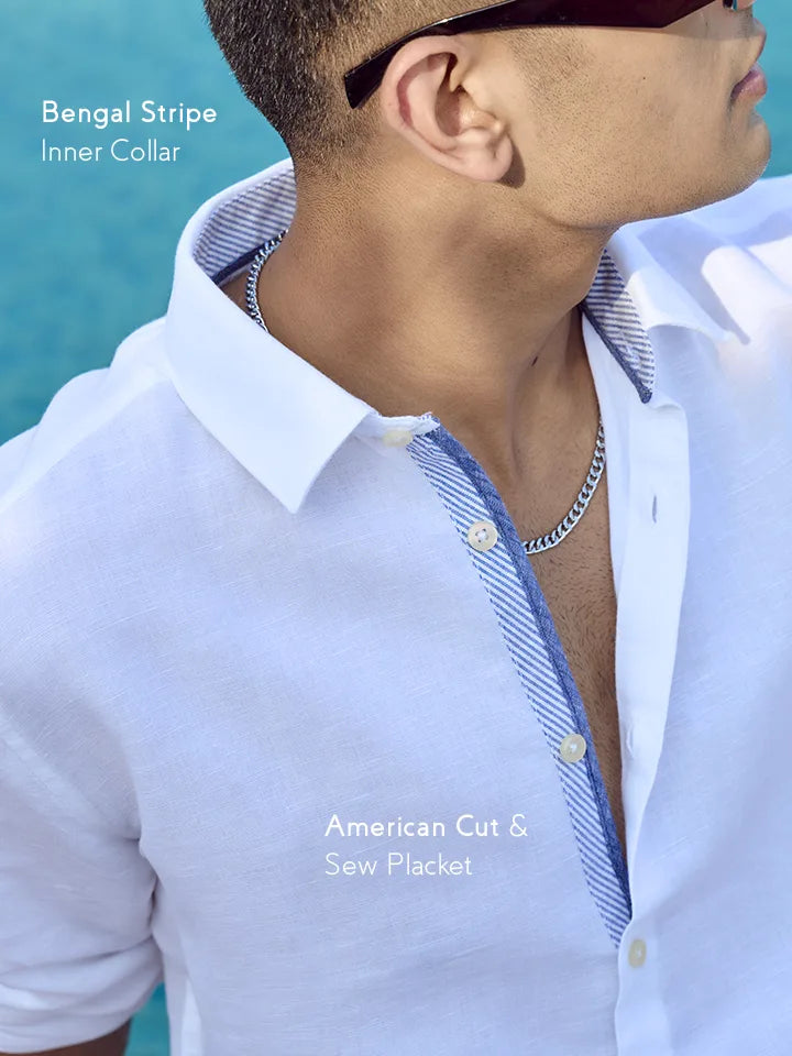 Amalfi White Relaxed Fit Linen Shirt