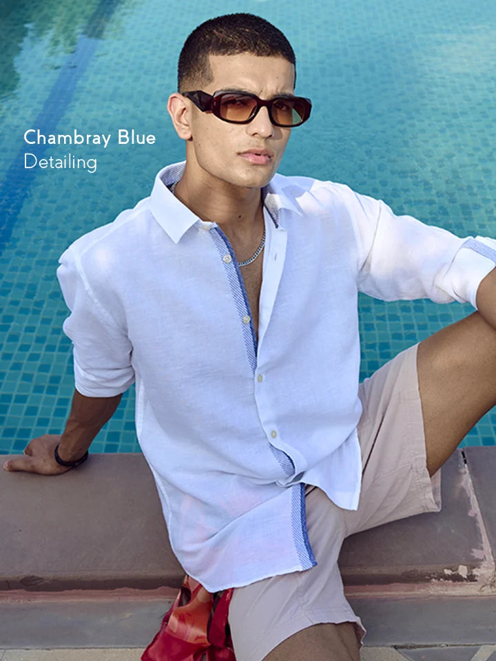Amalfi White Relaxed Fit Linen Shirt