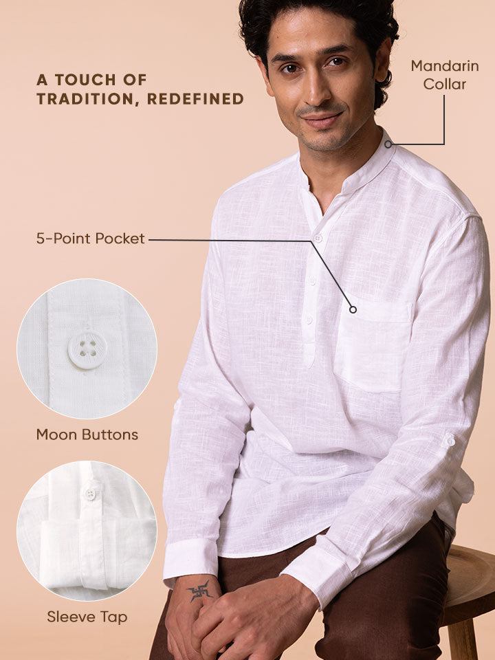 V-Neck Cotton Shirt - Vedic