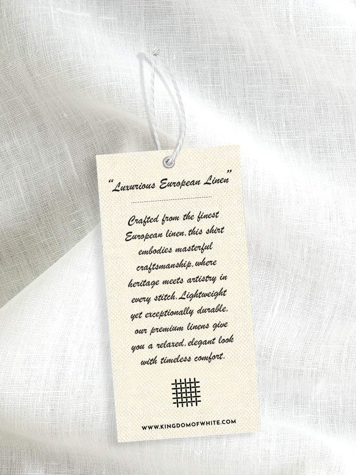 Linen white full sleeve Mandarin collar shirt - Zen
