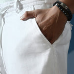 Bay White Easy Fit Linen Shorts