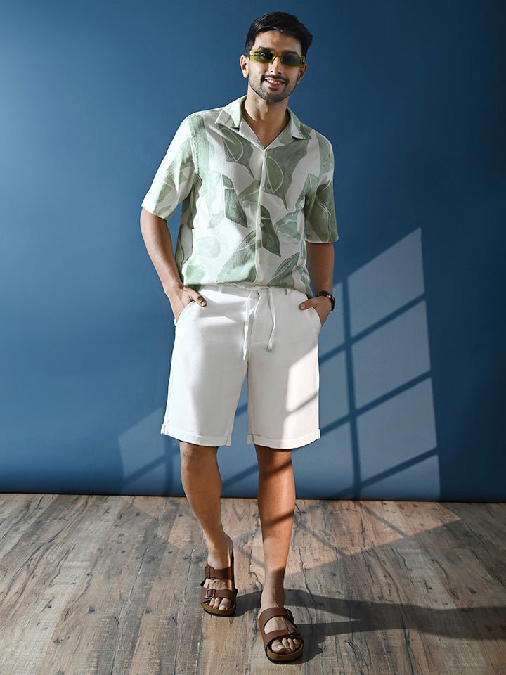 Men's White Linen Shorts - Bay