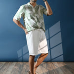 Bay White Easy Fit Linen Shorts