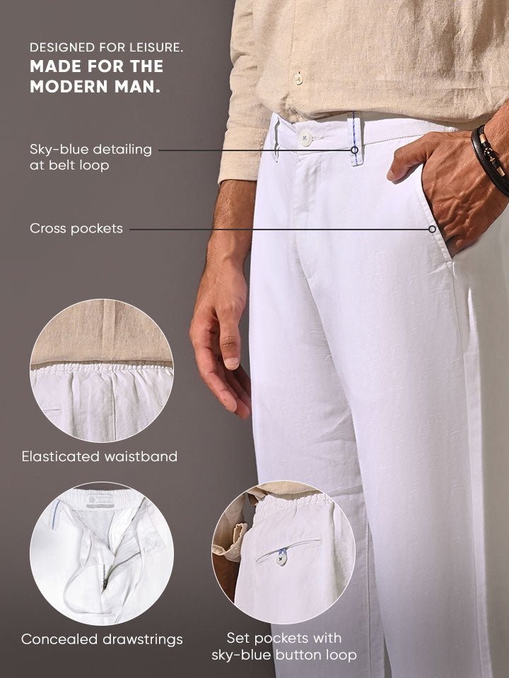 Relaxed linen white pant Coast