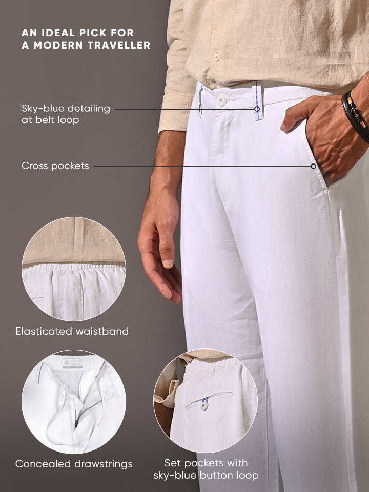 Relaxed Linen Pants - Coast