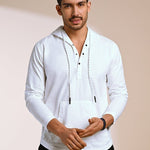 Crossway White Pop Over Hooded Shirt - Rana's favourite