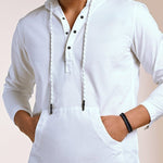 Crossway White Pop Over Hooded Shirt - Rana's favourite