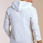 Crossway White Pop Over Hooded Shirt - Rana's favourite