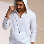 Crossway White Pop Over Hooded Shirt - Rana's favourite
