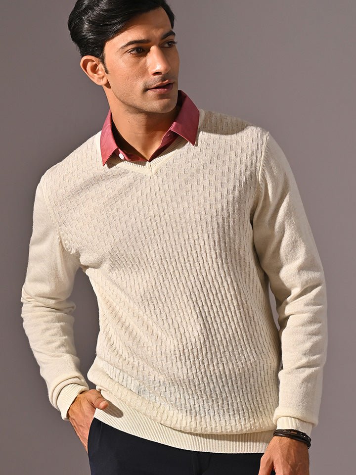 V-neck Full Sleeve Sweater - Den