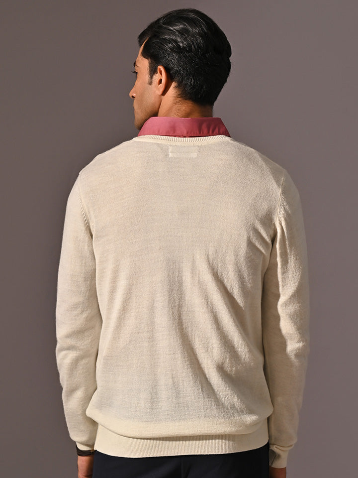 V-neck Full Sleeve Sweater - Den