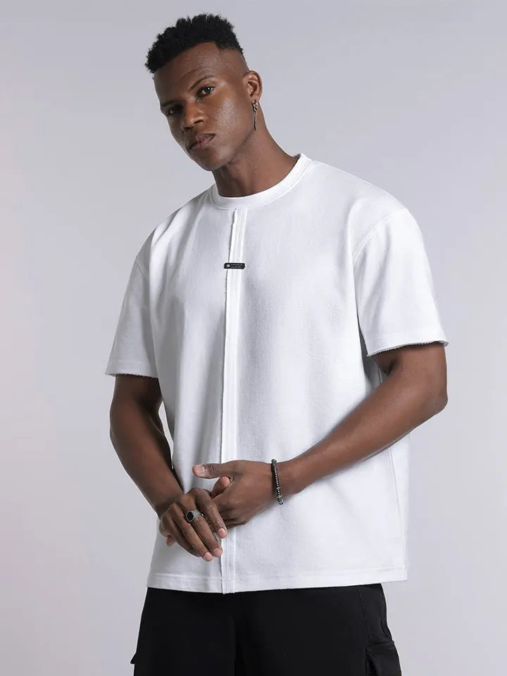 Black & White quality stretch cotton Tshirt Mashup