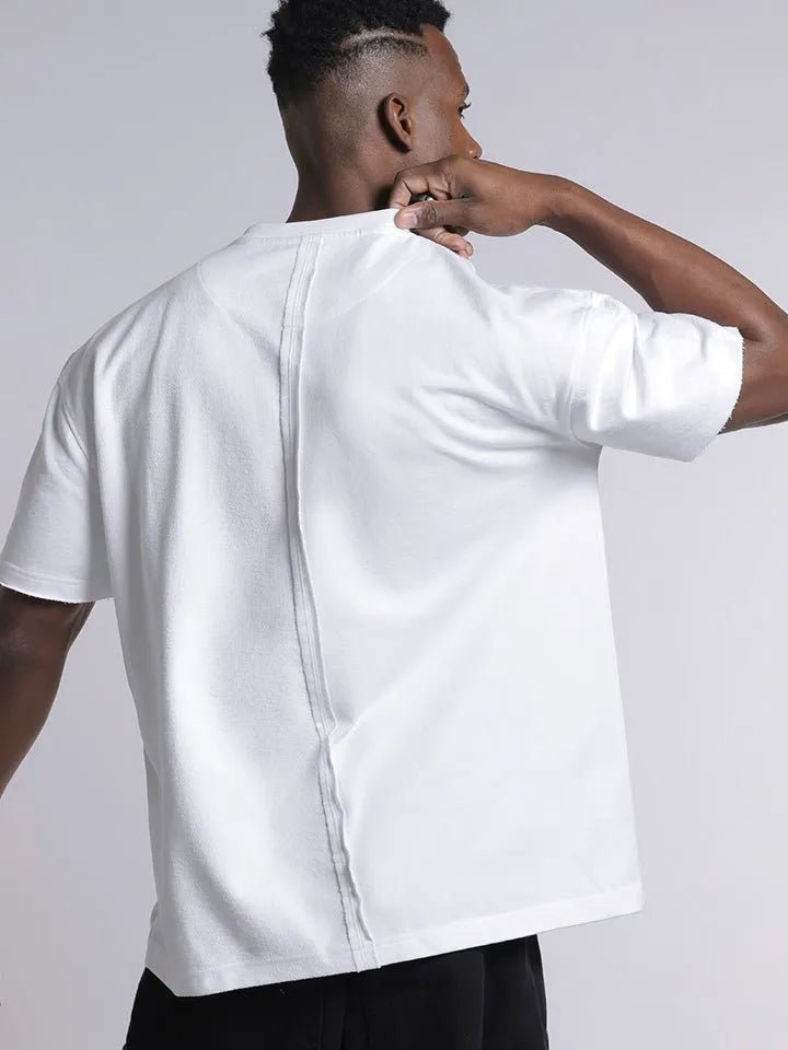 Black & White quality stretch cotton Tshirt Mashup