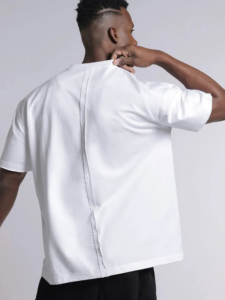 Black & White quality stretch cotton Tshirt Mashup