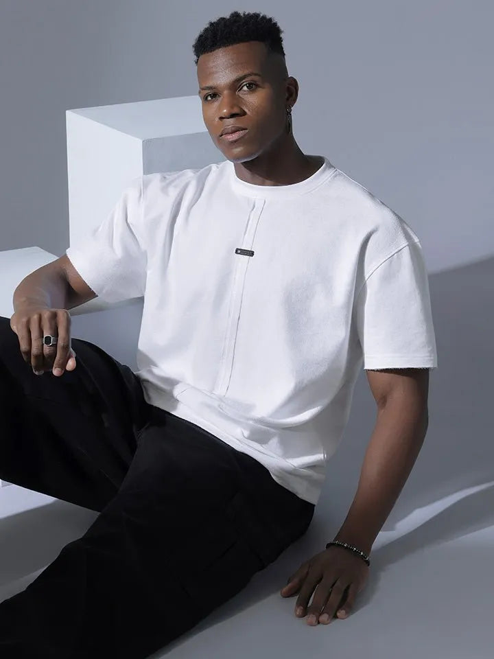 Black & White quality stretch cotton Tshirt Mashup