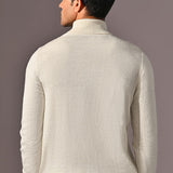 Turtle Neck Knitted Sweater - Moonscape