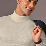 Moonscape White Turtle Neck Knit tshirt 