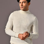 Moonscape White Turtle Neck Knit tshirt 