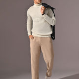 Turtle Neck Knitted Sweater - Moonscape