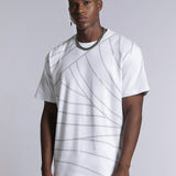 Oversized Printed White tshirt - black & white - Orbit