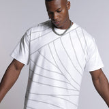 Oversized Printed White tshirt - black & white - Orbit