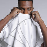 Oversized Printed White tshirt - black & white - Orbit