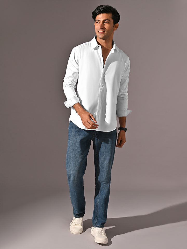 Cotton Satin Party Shirt - Zest