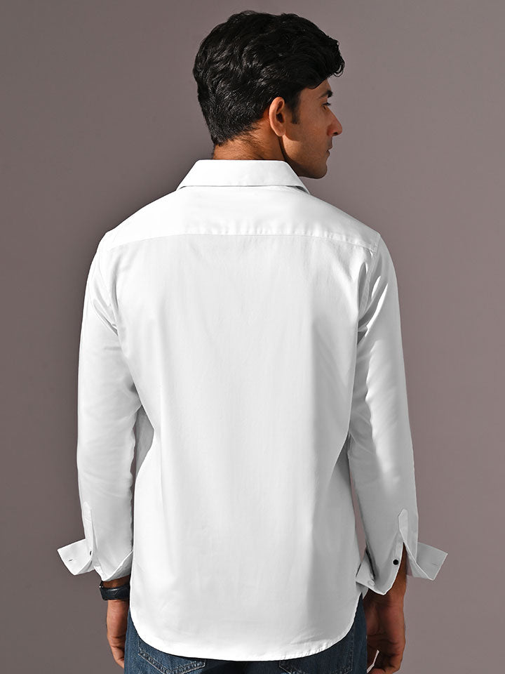 Cotton Satin Party Shirt - Zest