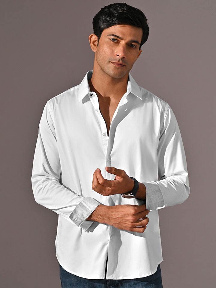 Cotton Satin Party Shirt - Zest