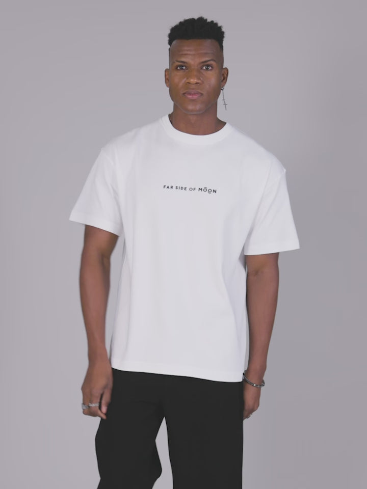 Moonstone White Moon Print Oversized Tee