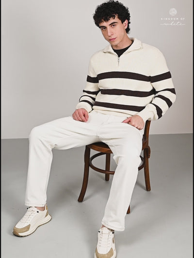Surge White Stretch Cotton Denim